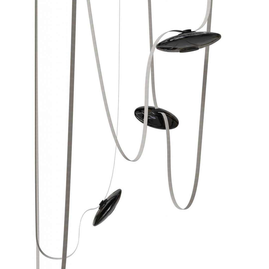 Avenue Lighting Fremont 5-Light 551"L Belt Chandelier HF7205-G202-IVY in Ivory with Smoked Glass Disc view 2
