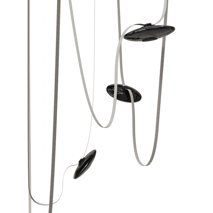 Avenue Lighting Fremont 5-Light 551"L Belt Chandelier HF7205-G202-IVY in Ivory with Smoked Glass Disc view 2