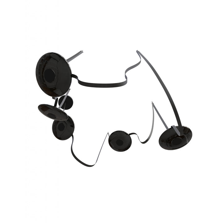 Avenue Lighting Fremont 5-Light 551"L Belt Chandelier HF7205-G202-BLK in Black with Smoked Glass Disc view 3