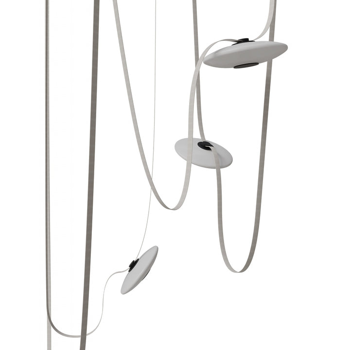 Avenue Lighting Fremont 5-Light 551"L Belt Chandelier HF7205-G201-IVY in Ivory with White Glass Disc view 2