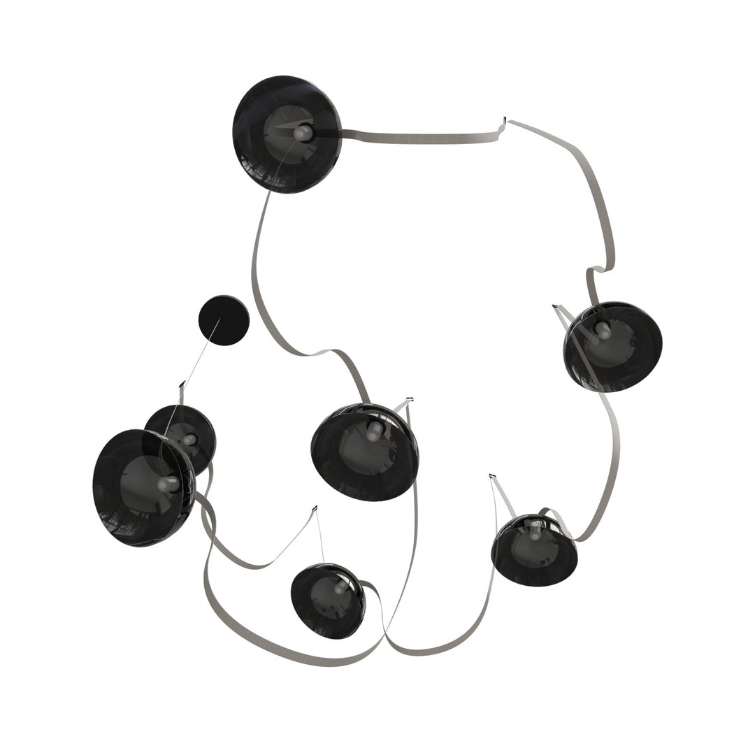 Avenue Lighting Fremont 7-Light 826"L Belt Chandelier HF7207-G102-IVY in Ivory with Smoked Glass Bowl view 3