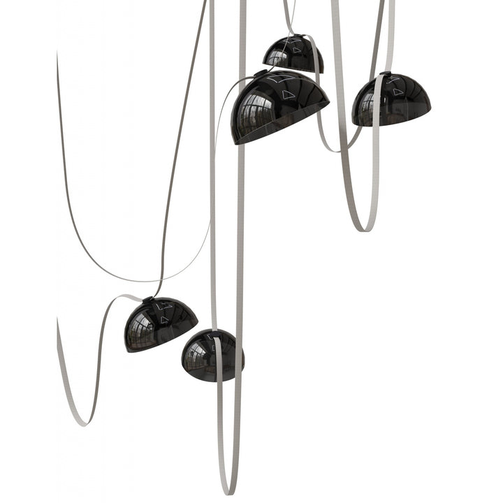 Avenue Lighting Fremont 7-Light 826"L Belt Chandelier HF7207-G102-IVY in Ivory with Smoked Glass Bowl view 2