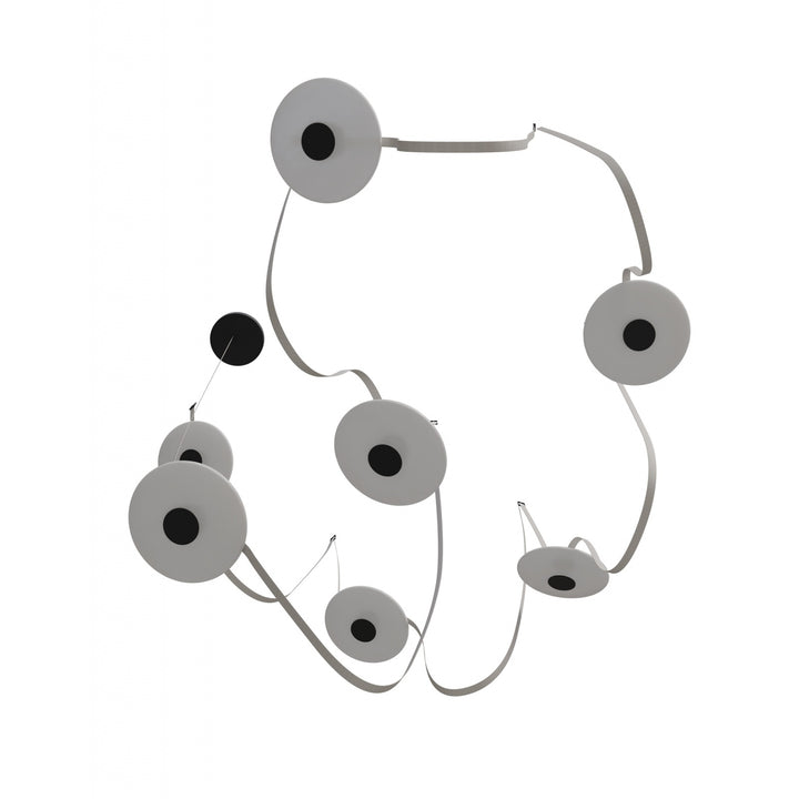 Avenue Lighting Fremont 7-Light 826"L Belt Chandelier HF7207-G201-IVY in Ivory with White Glass Disc view 3