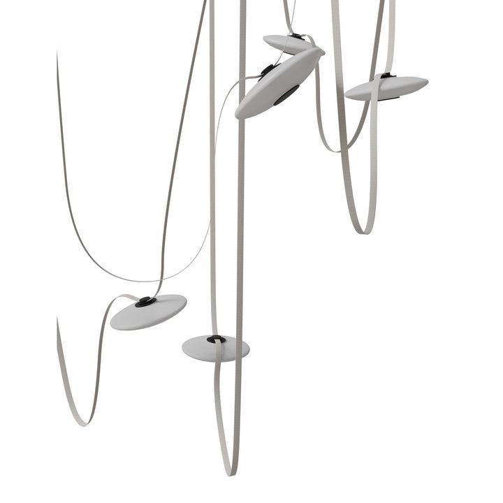 Avenue Lighting Fremont 7-Light 826"L Belt Chandelier HF7207-G201-IVY in Ivory with White Glass Disc view 2