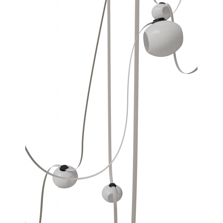 Avenue Lighting Fremont 7-Light 826"L Belt Chandelier HF7207-G301-IVY in Ivory with White Glass Open Globe view 2