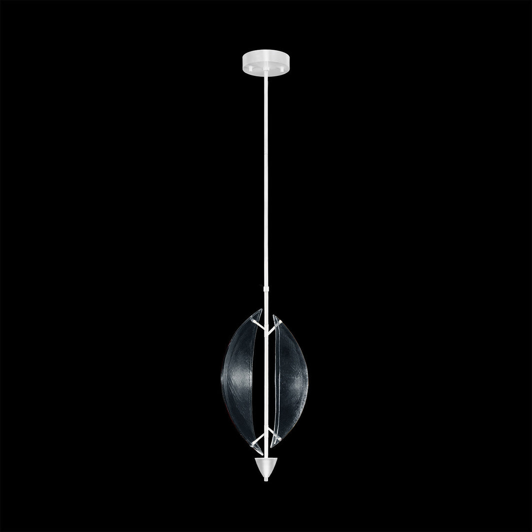 Fine Art Handcrafted Lighting Embark 11"W Round Pendant in White Lacquer, Clear (100057-63)