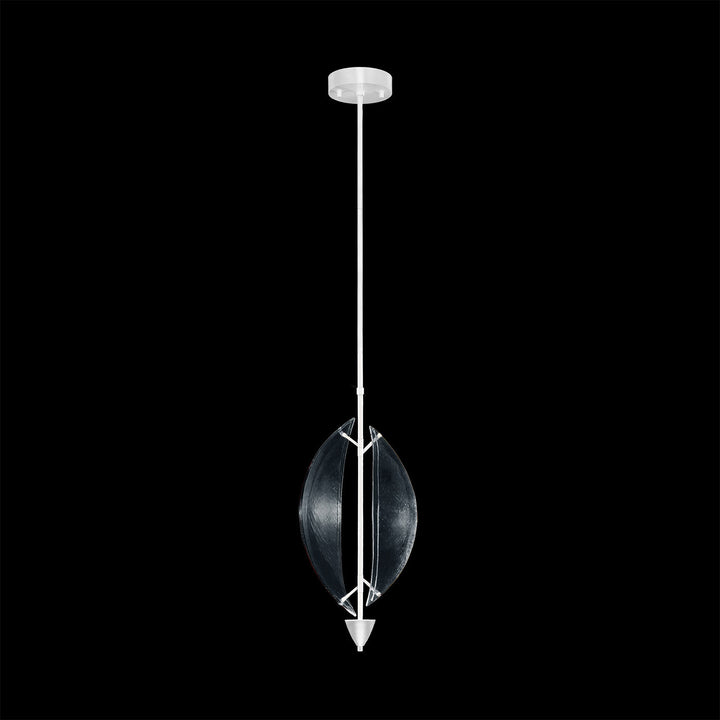 Fine Art Handcrafted Lighting Embark 11"W Round Pendant in White Lacquer, Clear (100057-63)