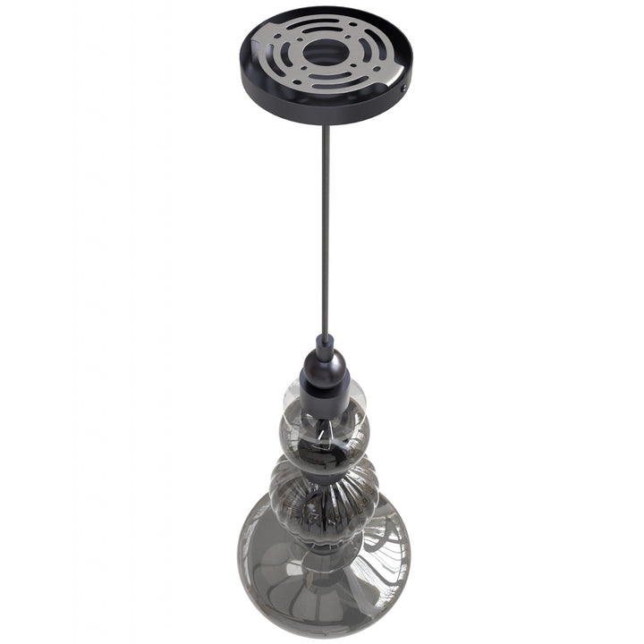 Avenue Lighting Avra 20"H Bottom Stacked LED Pendant HF7901-BK in Black/Smoked Glass view 3