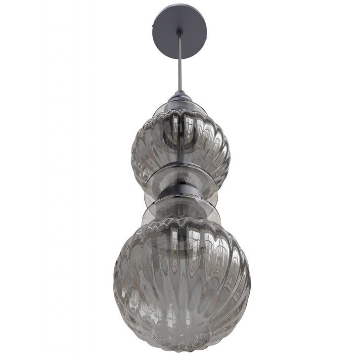 Avenue Lighting Avra 18"H Stacked LED Pendant HF7902-BK in Black/Smoked Glass view 2