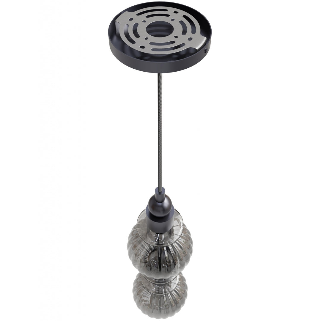 Avenue Lighting Avra 18"H Stacked LED Pendant HF7902-BK in Black/Smoked Glass view 3