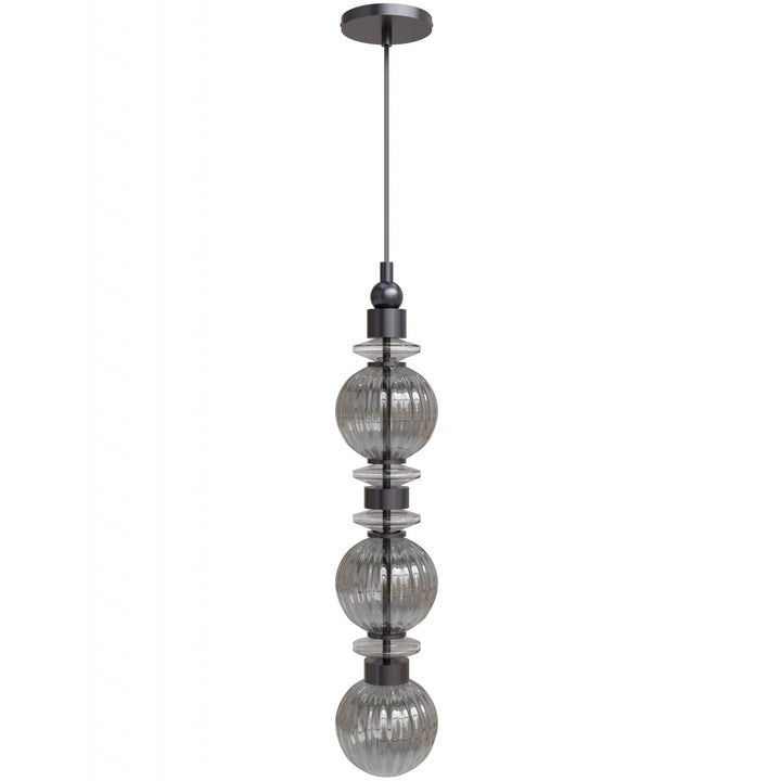Avenue Lighting Avra 27"H Stacked LED Pendant HF7903-BK in Black/Smoked Glass