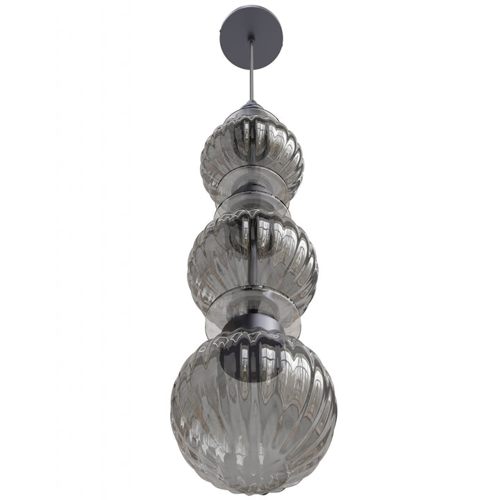 Avenue Lighting Avra 27"H Stacked LED Pendant HF7903-BK in Black/Smoked Glass view 2