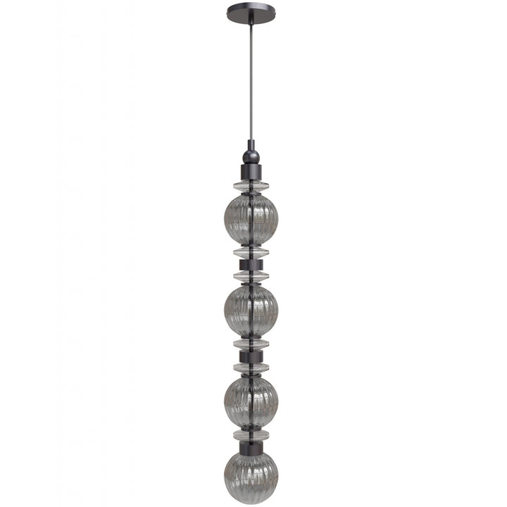 Avenue Lighting Avra 36"H Stacked LED Pendant HF7904-BK in Black/Smoked Glass