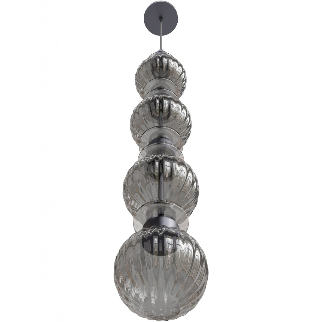 Avenue Lighting Avra 36"H Stacked LED Pendant HF7904-BK in Black/Smoked Glass view 2