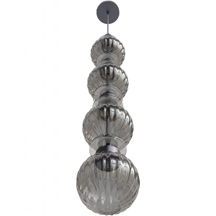 Avenue Lighting Avra 36"H Stacked LED Pendant HF7904-BK in Black/Smoked Glass view 2