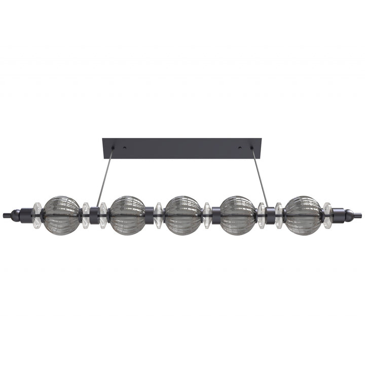 Avenue Lighting Avra 5-Light 48"W Linear LED Pendant HF7955-BK in Black/Smoked Glass view 4