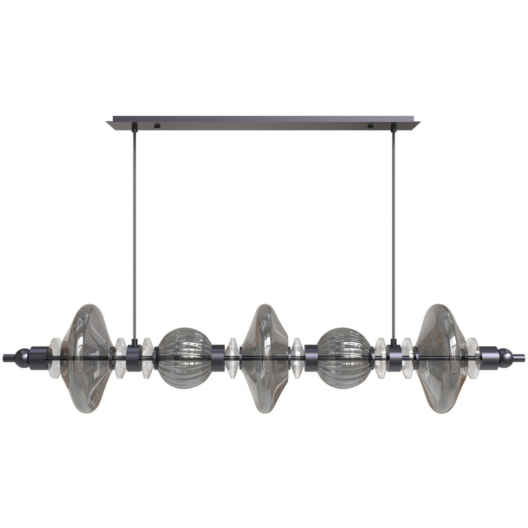 Avenue Lighting Avra 5-Light 45"W Linear LED Pendant HF7977-BK in Black/Smoked Glass