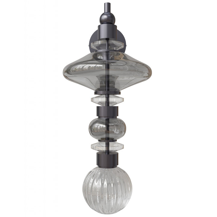 Avenue Lighting Avra 22"H Wall Sconce HF8900-BK in Black/Smoked Glass