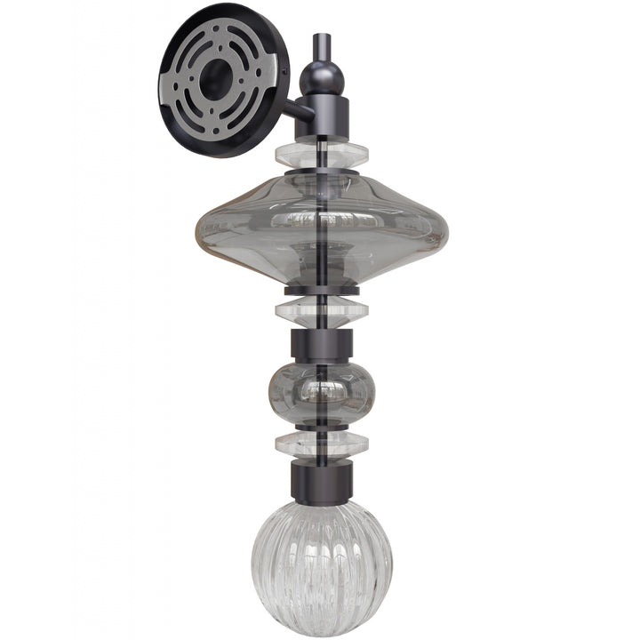 Avenue Lighting Avra 22"H Wall Sconce HF8900-BK in Black/Smoked Glass view 3