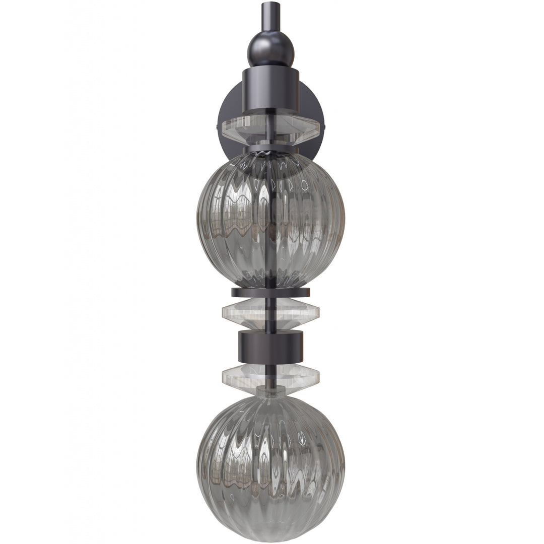 Avenue Lighting Avra 18"H LED Wall Sconce HF8902-BK in Black/Smoked Glass