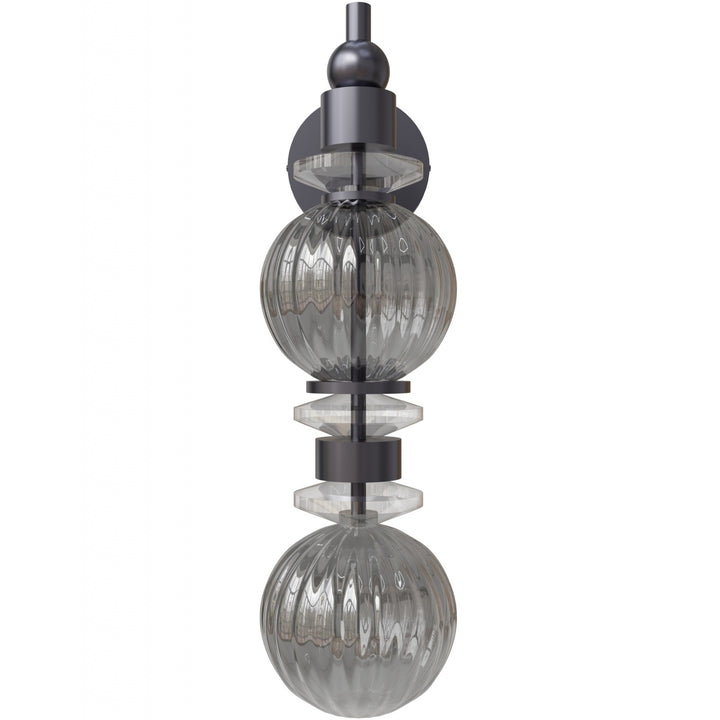 Avenue Lighting Avra 18"H LED Wall Sconce HF8902-BK in Black/Smoked Glass
