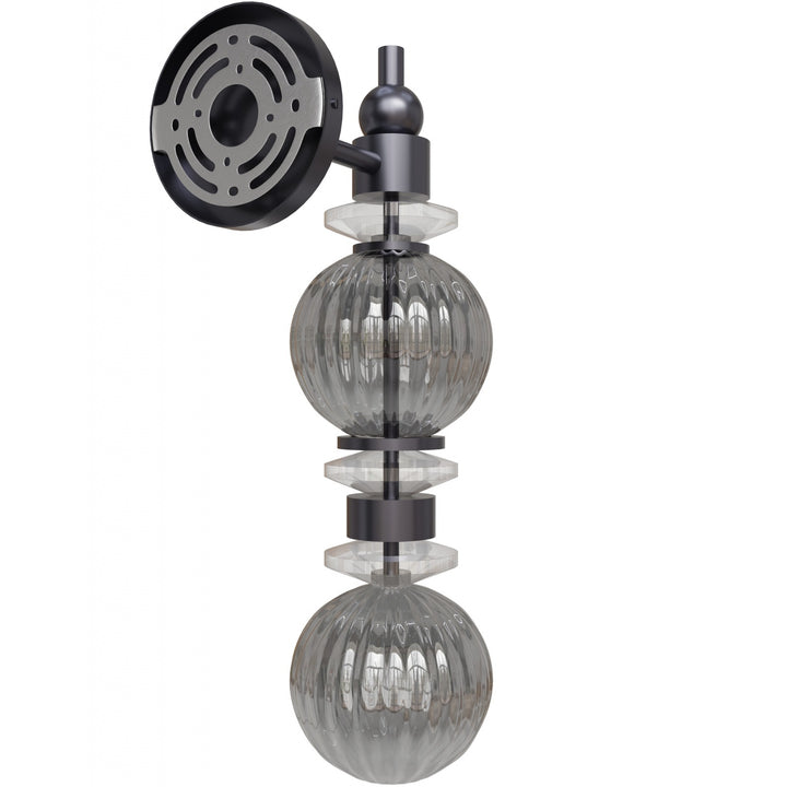 Avenue Lighting Avra 18"H LED Wall Sconce HF8902-BK in Black/Smoked Glass view 3