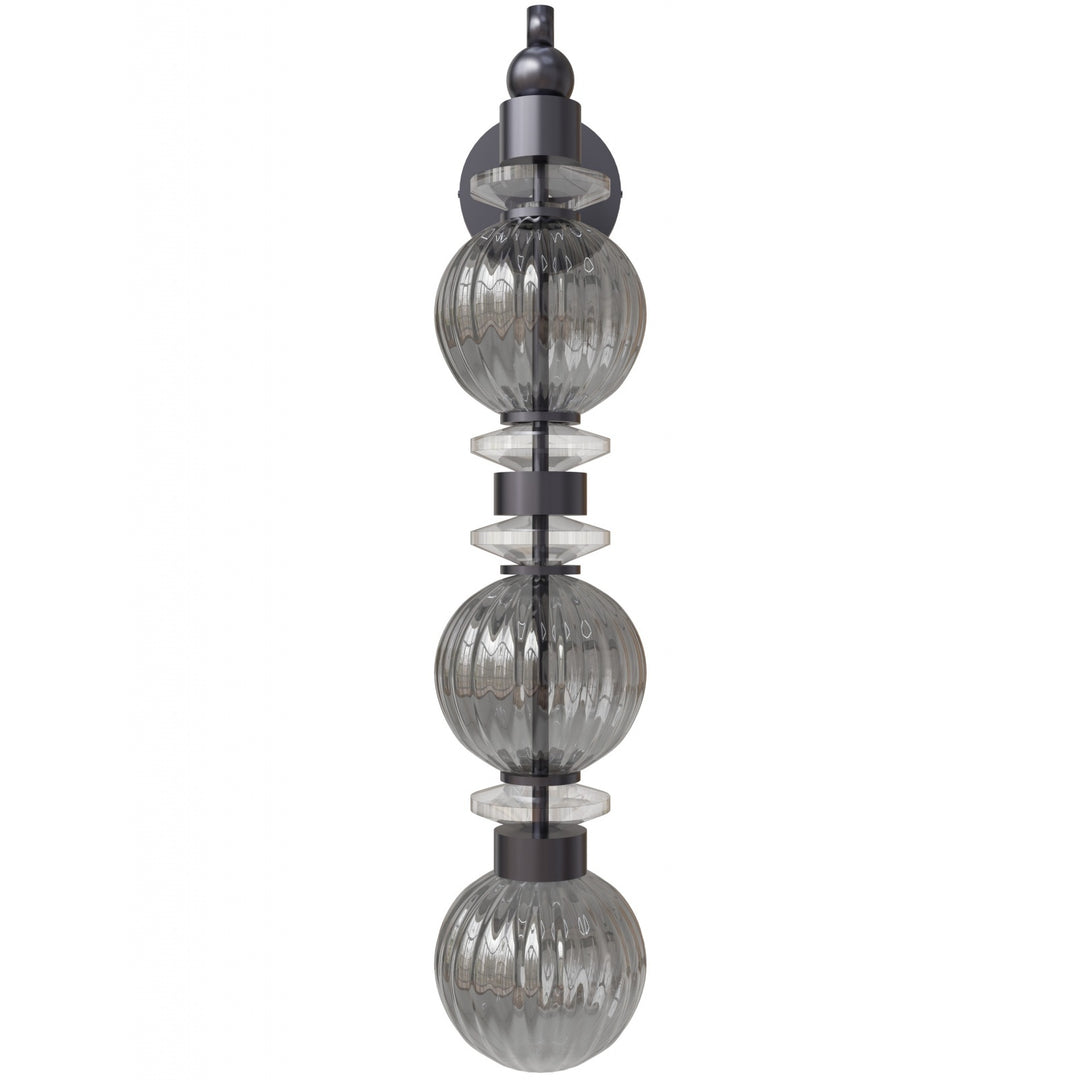 Avenue Lighting Avra 27"H LED Wall Sconce HF8903-BK in Black/Smoked Glass