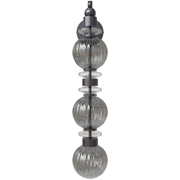 Avenue Lighting Avra 27"H LED Wall Sconce HF8903-BK in Black/Smoked Glass
