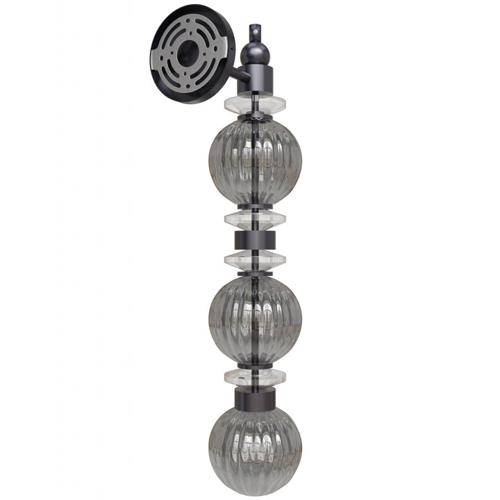Avenue Lighting Avra 27"H LED Wall Sconce HF8903-BK in Black/Smoked Glass view 3