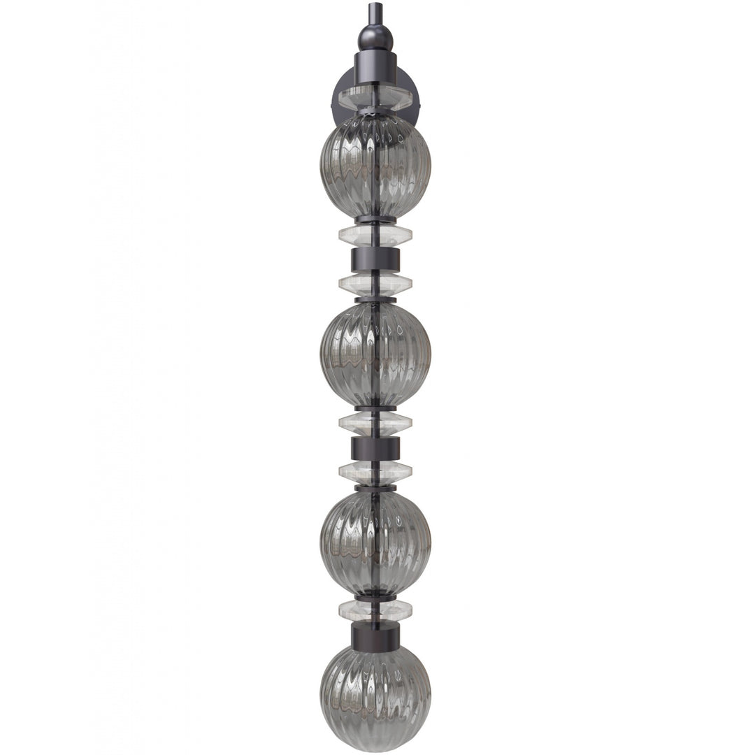Avenue Lighting Avra 36"H LED Wall Sconce HF8904-BK in Black/Smoked Glass