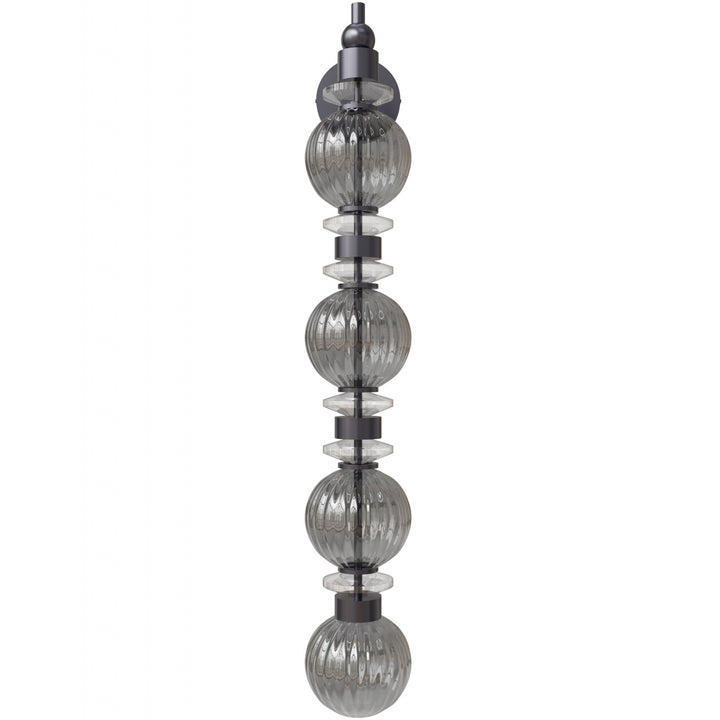 Avenue Lighting Avra 36"H LED Wall Sconce HF8904-BK in Black/Smoked Glass