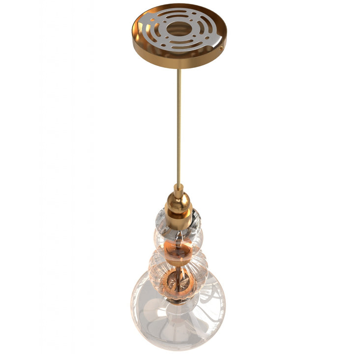 Avenue Lighting Avra 20"H Bottom Stacked LED Pendant HF7901-AB in Aged Brass/Clear Glass view 3