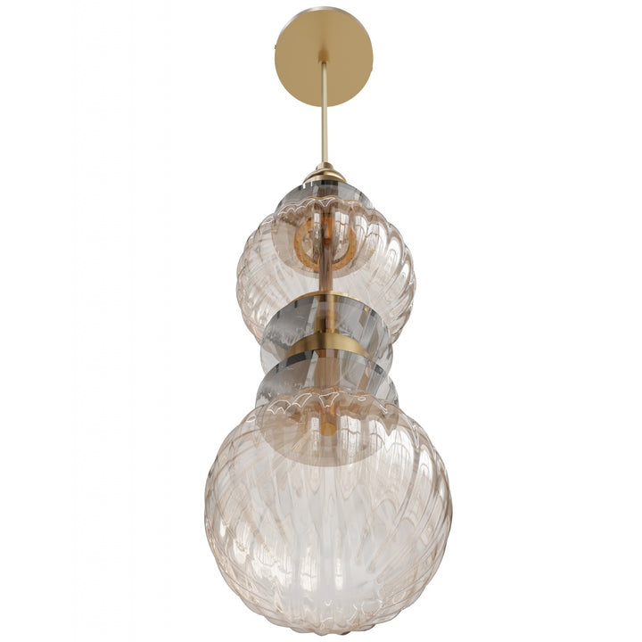 Avenue Lighting Avra 18"H Stacked LED Pendant HF7902-AB in Aged Brass/Clear Glass view 2