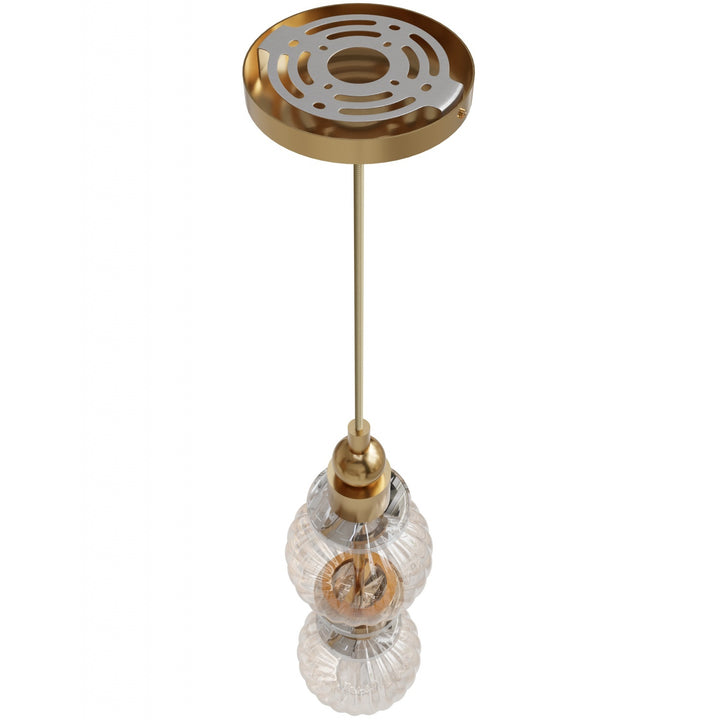 Avenue Lighting Avra 18"H Stacked LED Pendant HF7902-AB in Aged Brass/Clear Glass view 3