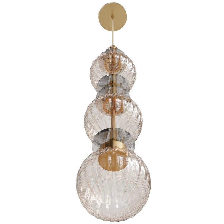 Avenue Lighting Avra 27"H Stacked LED Pendant HF7903-AB in Aged Brass/Clear Glass view 2