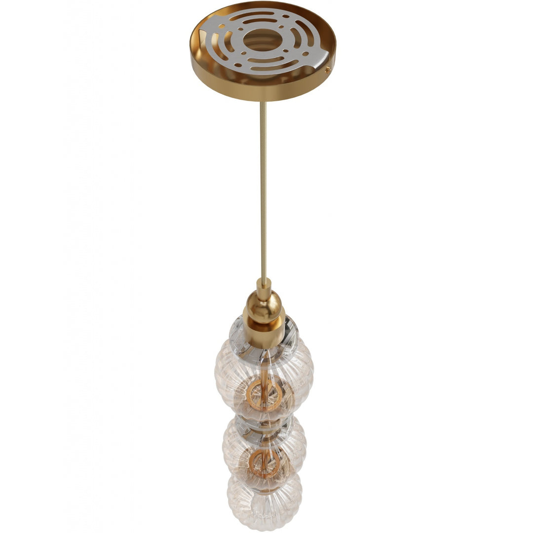 Avenue Lighting Avra 27"H Stacked LED Pendant HF7903-AB in Aged Brass/Clear Glass view 3