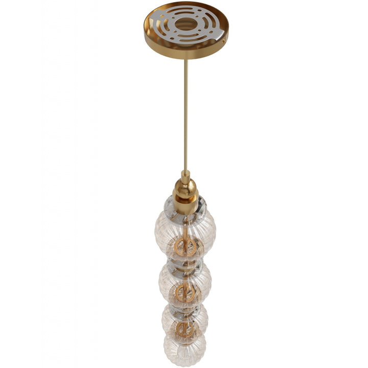 Avenue Lighting Avra 36"H Stacked LED Pendant HF7904-AB in Aged Brass/Clear Glass view 3