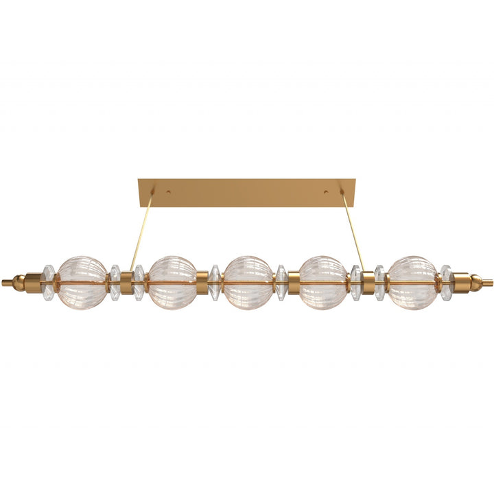 Avenue Lighting Avra 5-Light 48"W Linear LED Pendant HF7955-AB in Aged Brass/Clear Glass view 3