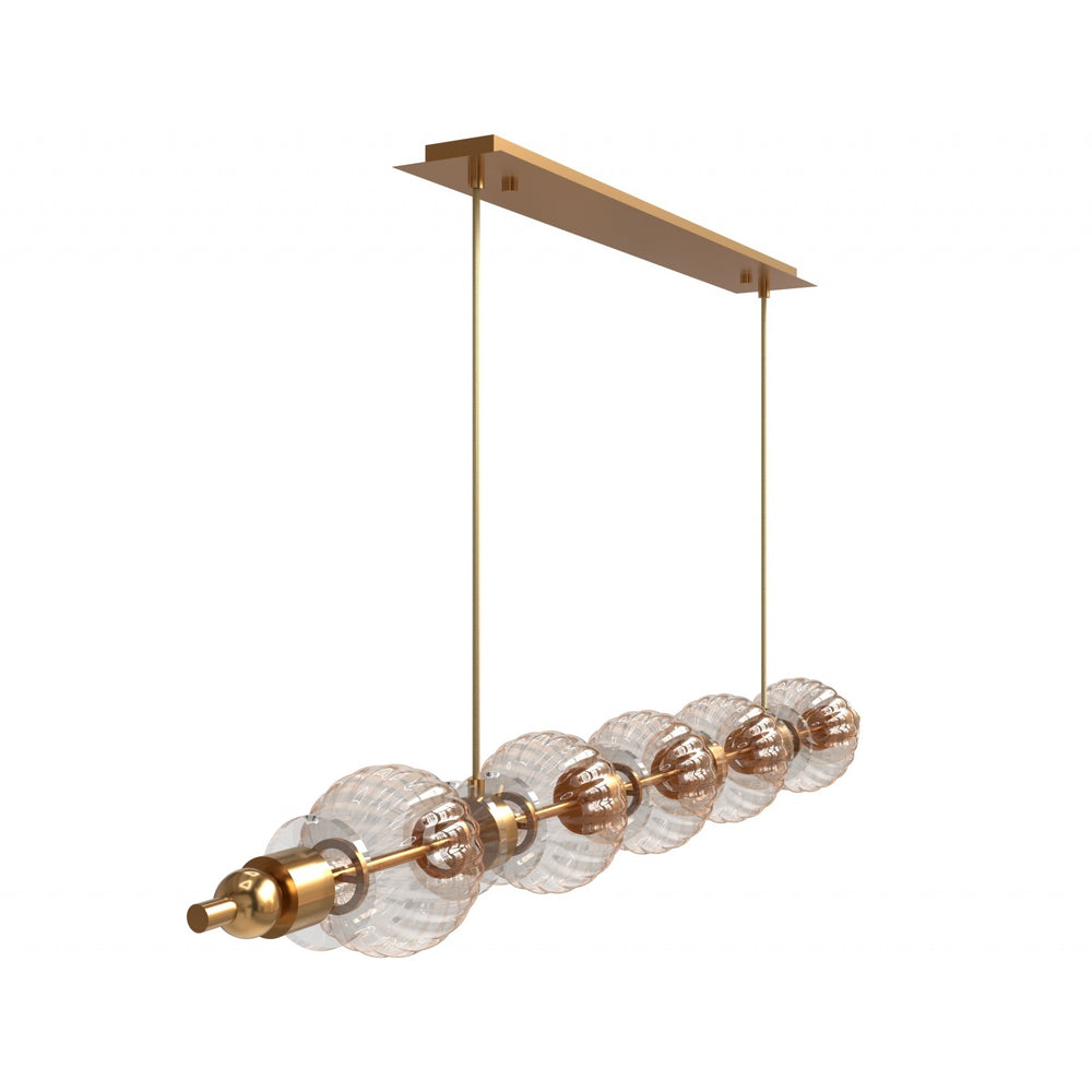 Avenue Lighting Avra 5-Light 48"W Linear LED Pendant HF7955-AB in Aged Brass/Clear Glass view 2