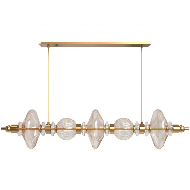 Avenue Lighting Avra 5-Light 45"W Linear LED Pendant HF7977-AB in Aged Brass/Clear Glass