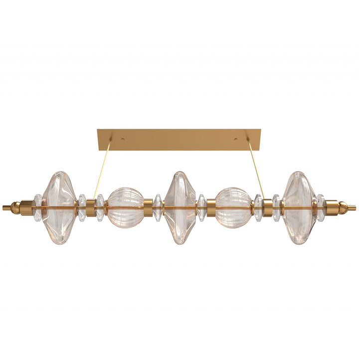 Avenue Lighting Avra 5-Light 45"W Linear LED Pendant HF7977-AB in Aged Brass/Clear Glass view 3