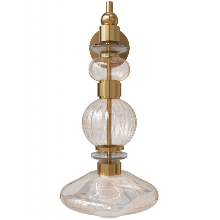 Avenue Lighting Avra 20"H LED Wall Sconce HF8901-AB in Aged Brass/Clear Glass