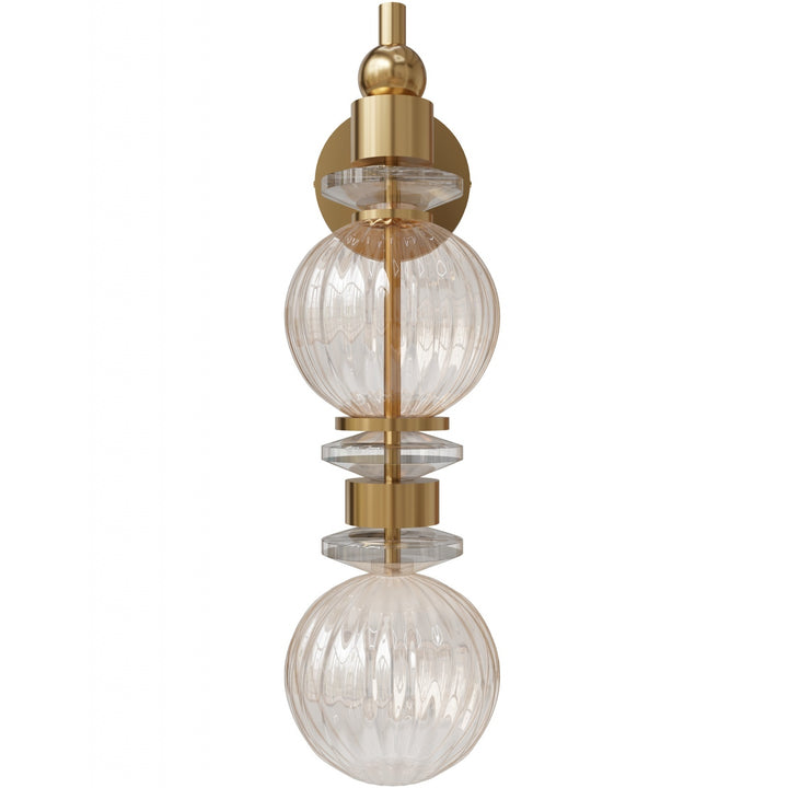 Avenue Lighting Avra 18"H LED Wall Sconce HF8902-AB in Aged Brass/Clear Glass