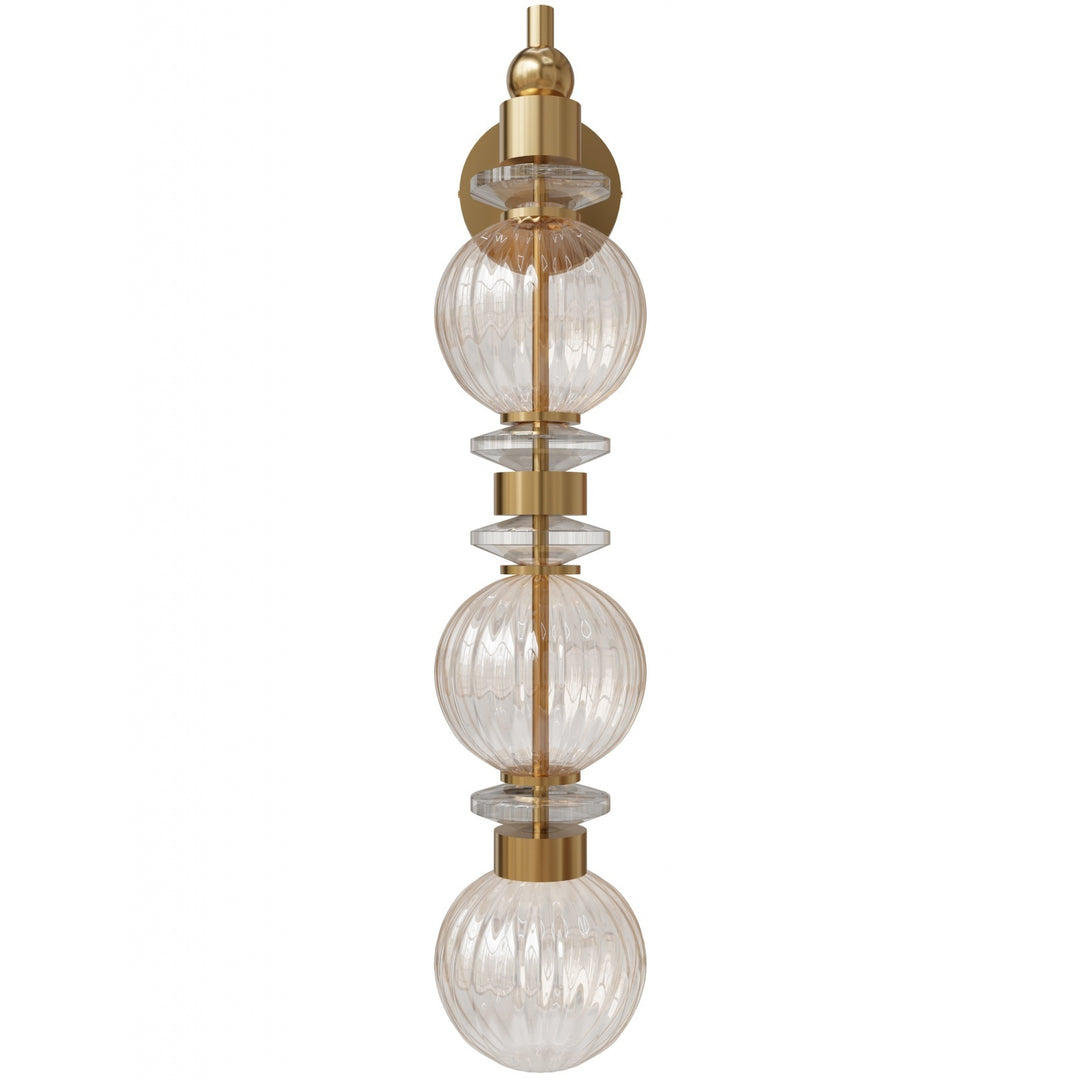 Avenue Lighting Avra 27"H LED Wall Sconce HF8903-AB in Aged Brass/Opalescent Glass
