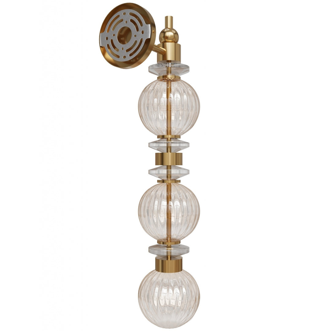Avenue Lighting Avra 27"H LED Wall Sconce HF8903-AB in Aged Brass/Opalescent Glass view 3