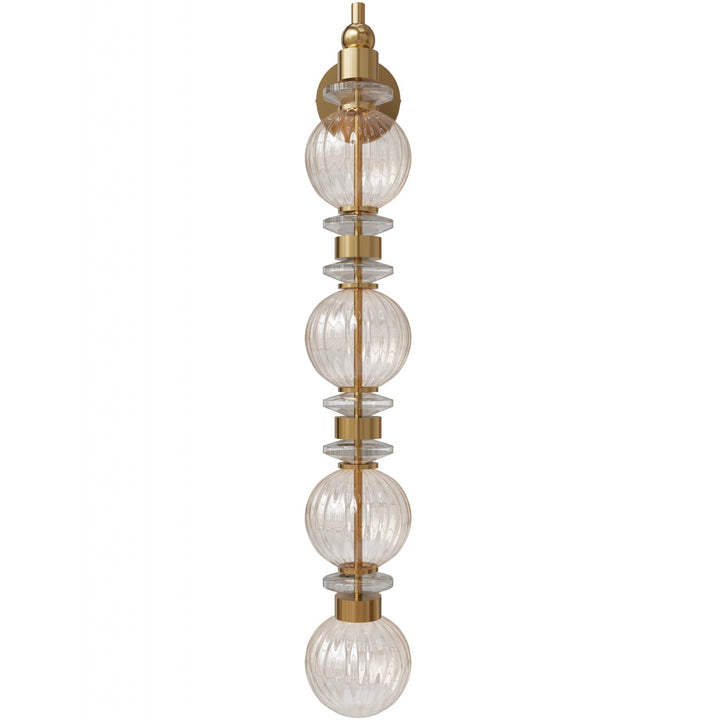 Avenue Lighting Avra 36"H LED Wall Sconce HF8904-AB in Aged Brass/Clear Glass