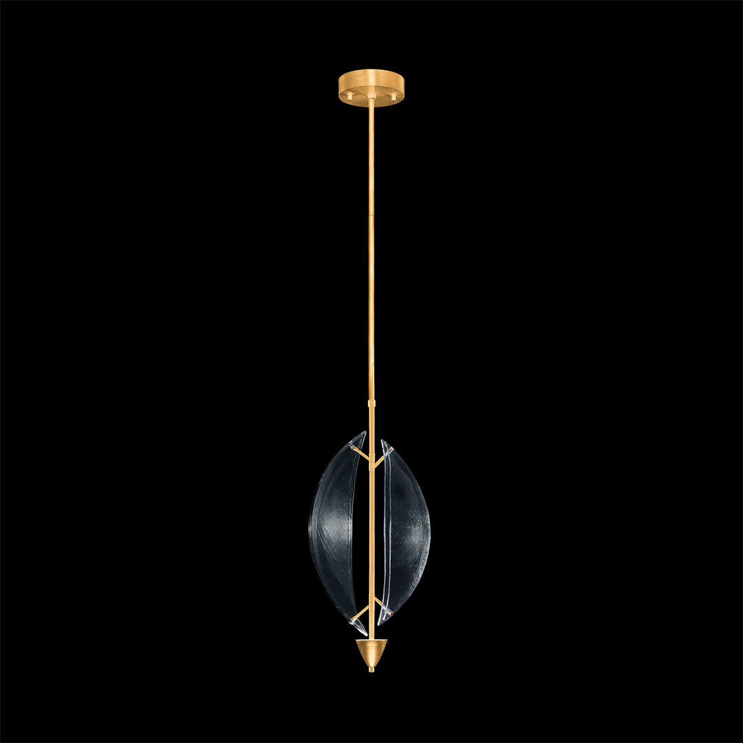 Fine Art Handcrafted Lighting Embark 11"W Round Pendant in Standard Gold Leaf, Clear (100057-33)