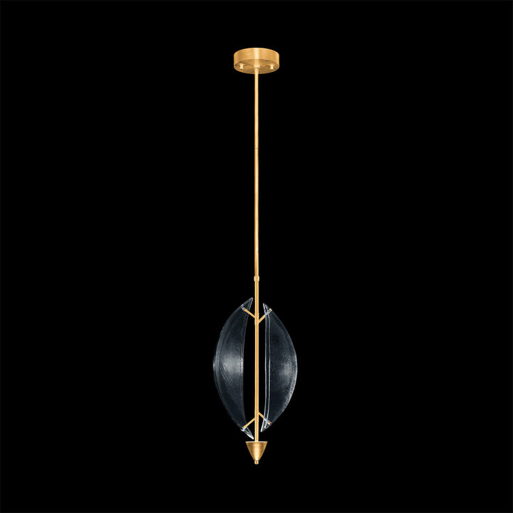 Fine Art Handcrafted Lighting Embark 11"W Round Pendant in Standard Gold Leaf, Clear (100057-33)