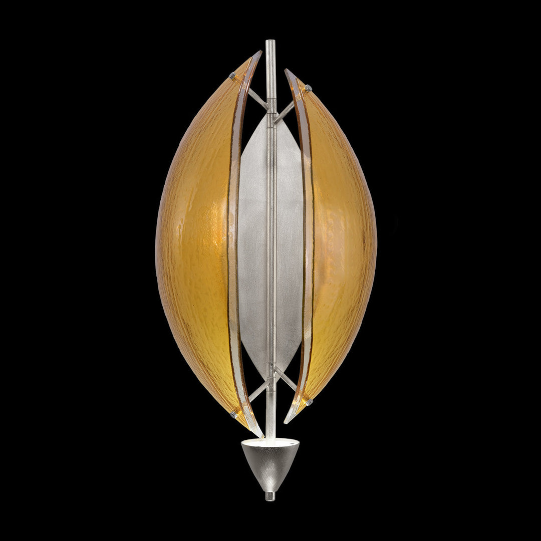 Fine Art Handcrafted Lighting Embark 23.75"H Sconce in Standard Silver Leaf, Amber (100058-42)