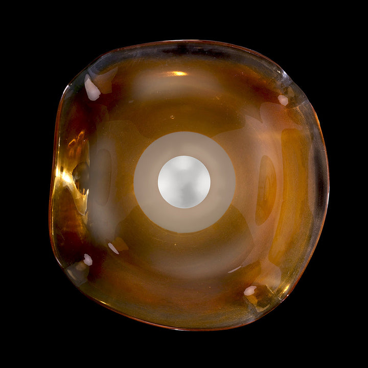Fine Art Handcrafted Lighting Embark 16"H Sconce in White Lacquer, Amber (100059-62)